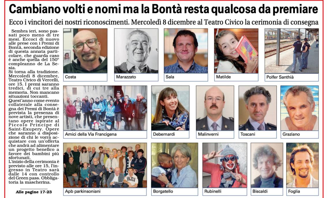 La Sesia di Vercelli, 150 anni di storia e i premi di Bontà