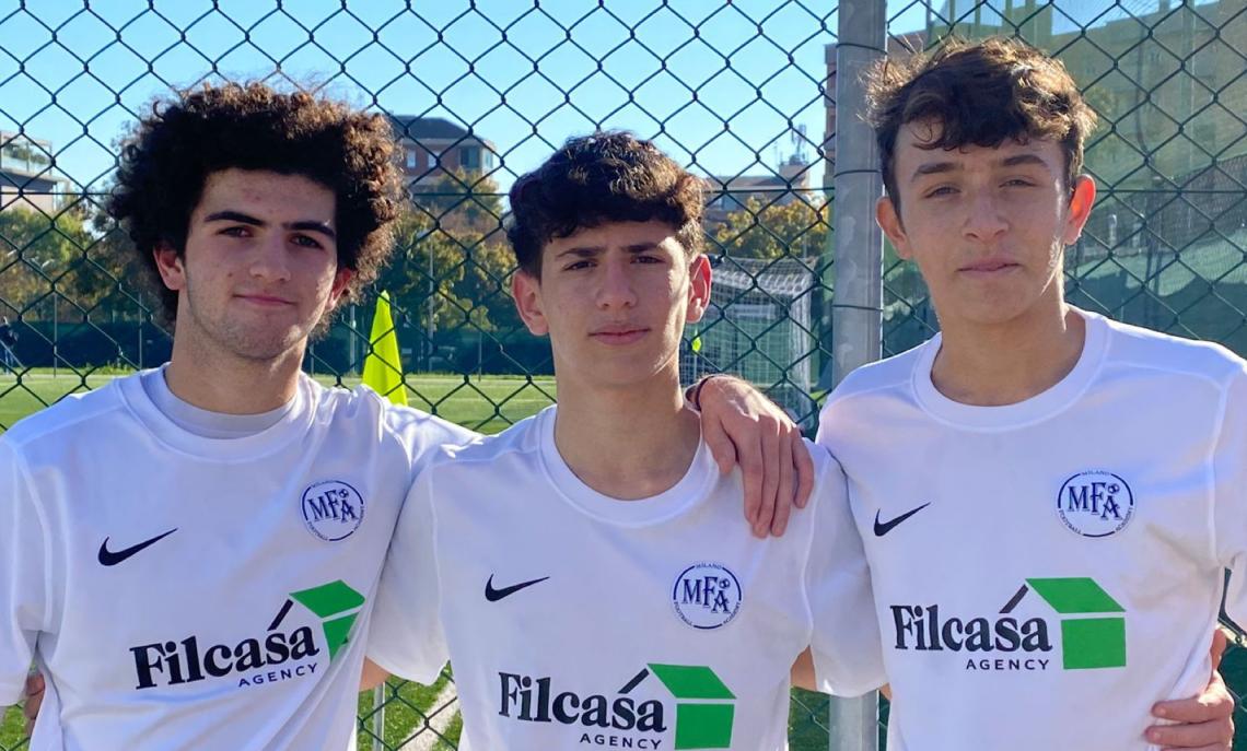 Joe Chalon, Daniel Zanzuri e Tommaso Frugiele Milano F.A. Under 17 