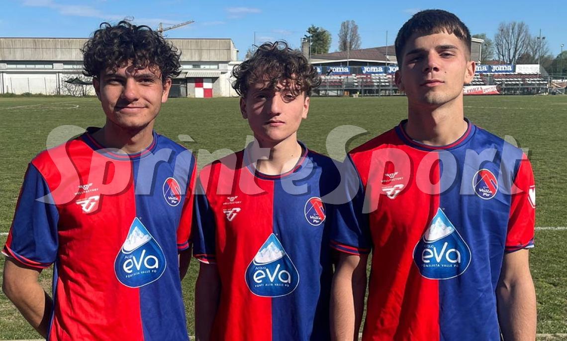 Luca Gallesio ('03), Francesco Pieretto ('05) e Francesco Tevino ('05), Under 19 Valle Po
