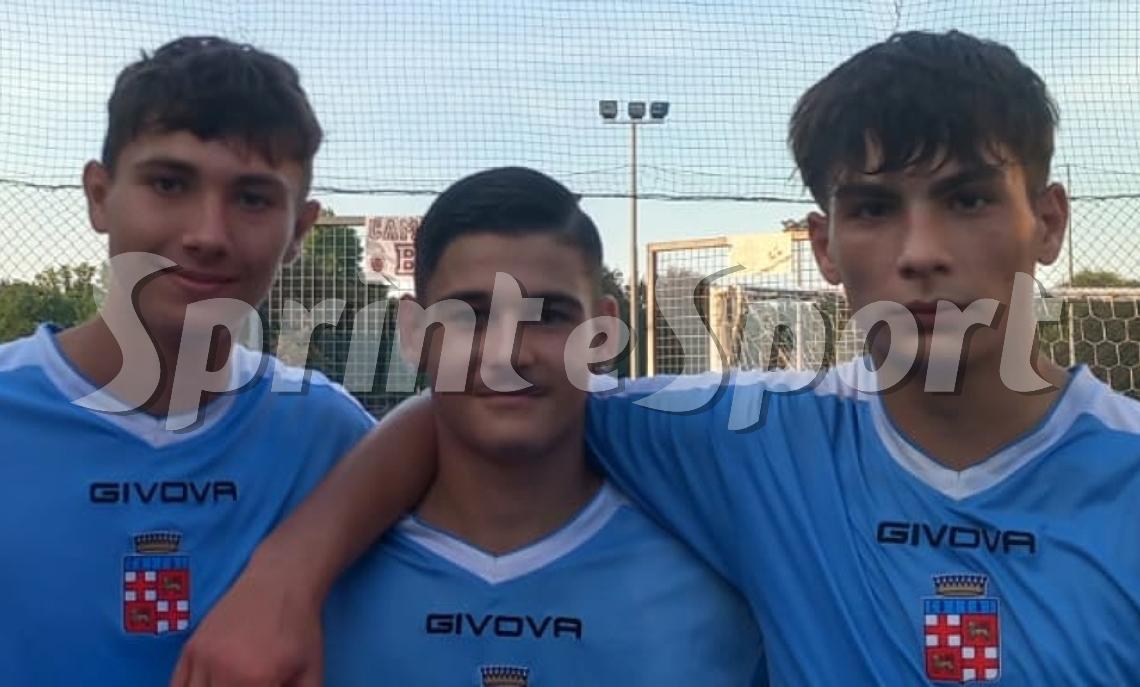 Francesco Tavano, Daniele Salvatore e Leonardo Muscatello, in gol con il Chieri nella vittoria contro il Pianezza