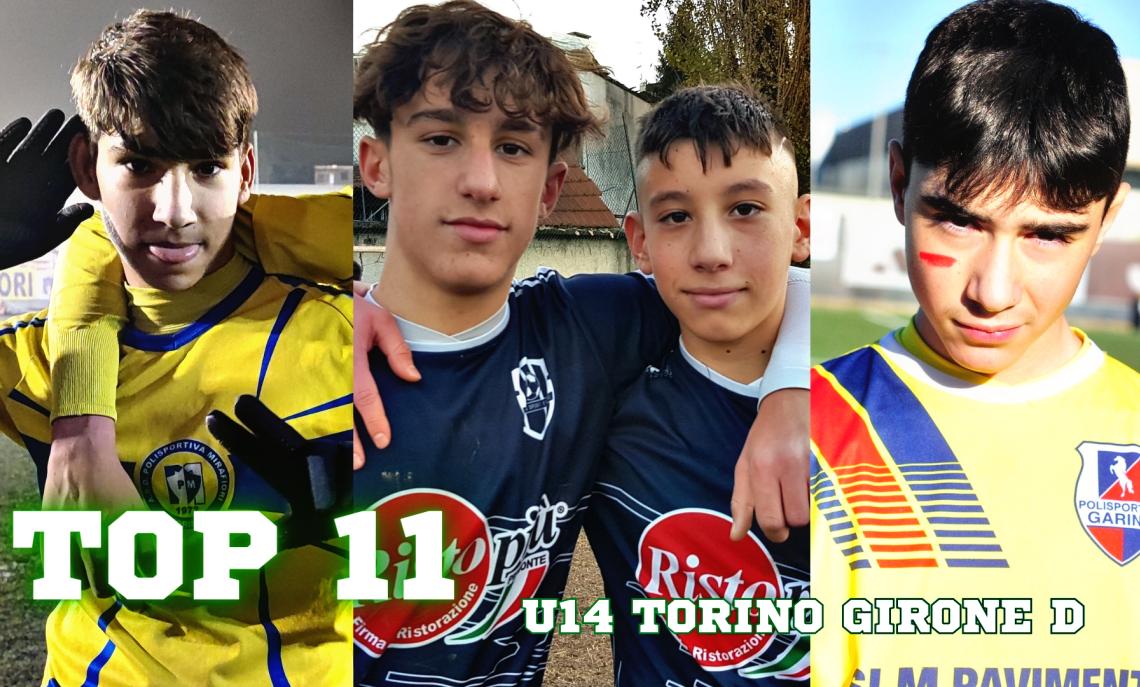 Top 11 Under 14 Provinciali Torino Girone D: Eduard Bugoi del Mirafiori, Manuel Bavuso e Riccardo Labate del Vinovo Sport e Diego Staglianò del Garino