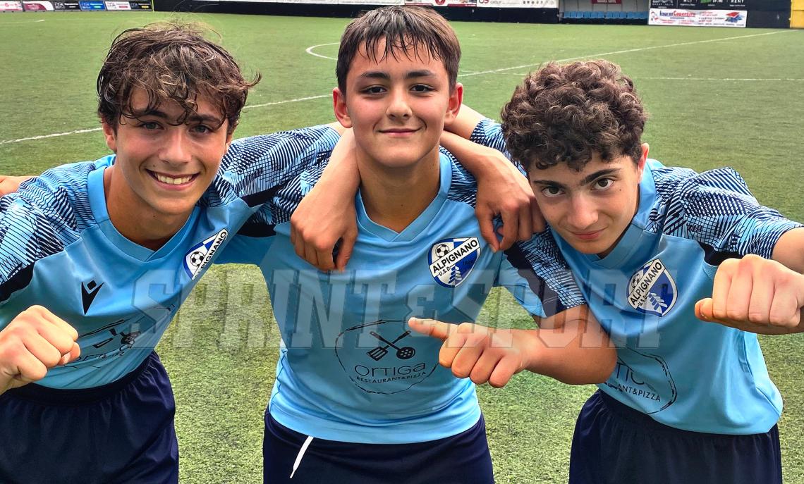 Under 14 Atletico Alpignano Lorenzo Silvestri, Simone Pappalardo, Matteo Di Michele