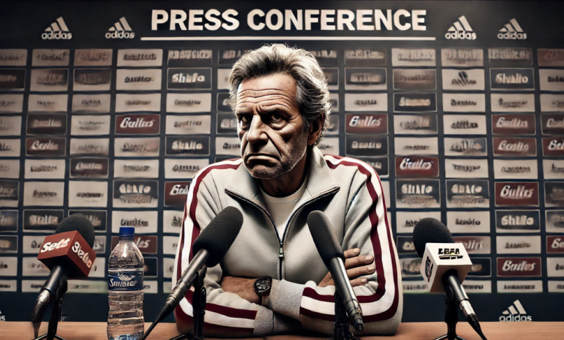 Allenatore in conferenza stampa stampa