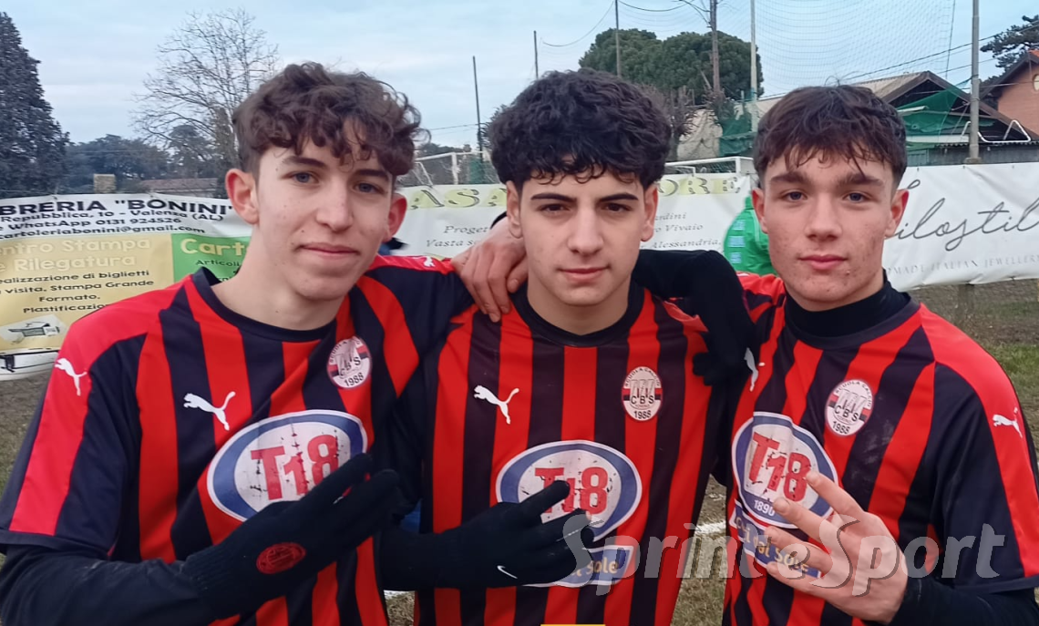 Under 16 • Fulvius-Cbs: La cenerentola sfiora l'impresa nel testa-coda: in pochi minuti butta la vittoria e la corazzata rossonera ringrazia. In foto Capolongo, Saviotti e Schito
