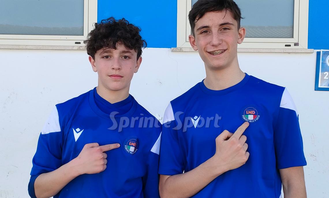 Under 14 Rappresentativa Torino Area Metropolitana: Lorenzo Tedeschi del Carmagnola e Francesco Russo del Paradiso, autori dei due gol a Ciriè