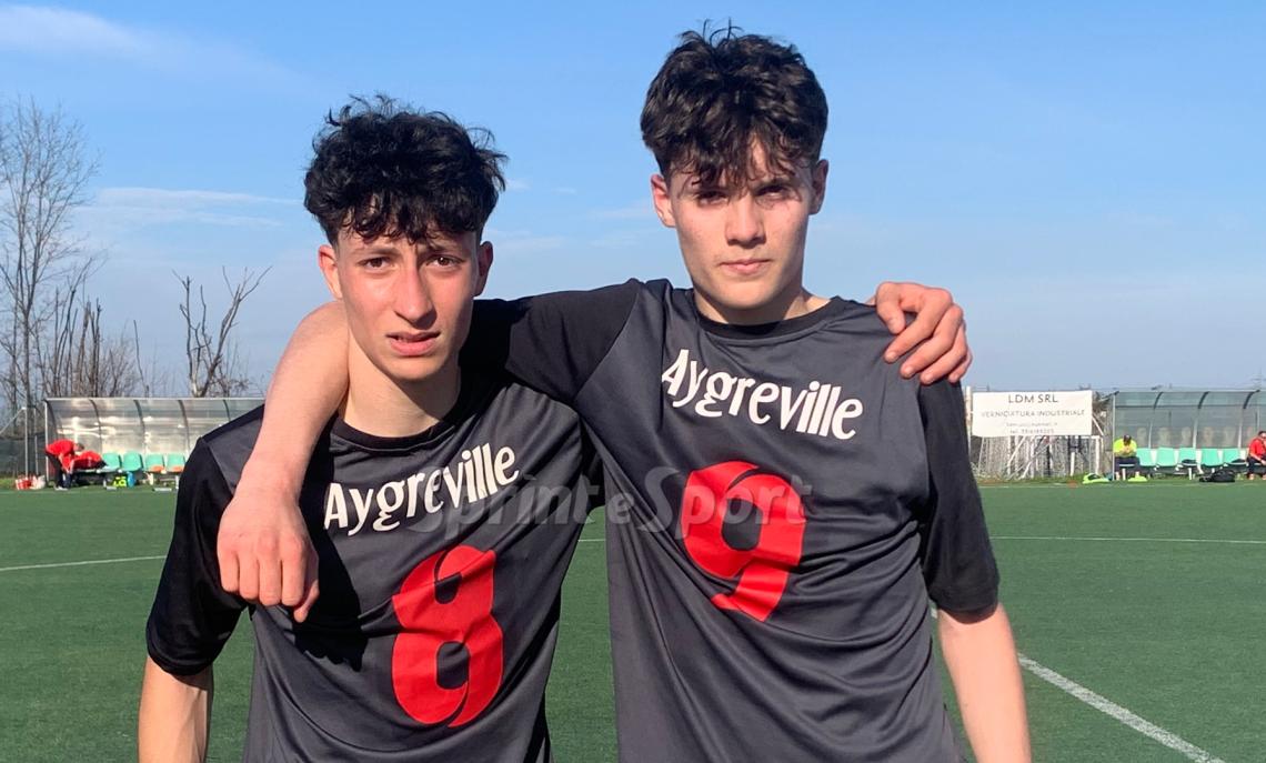 Under 16 Piemonte Pianezza-Aygreville 1-1&bull; I protagonisti del match Lorenzo Cerni e Pietro Mercanti