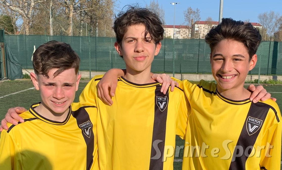 Christian Lupascu, Giuseppe Maringo, Dennis Milano Virtus Accademia-Venaria 6-0 Ivrea Under 14