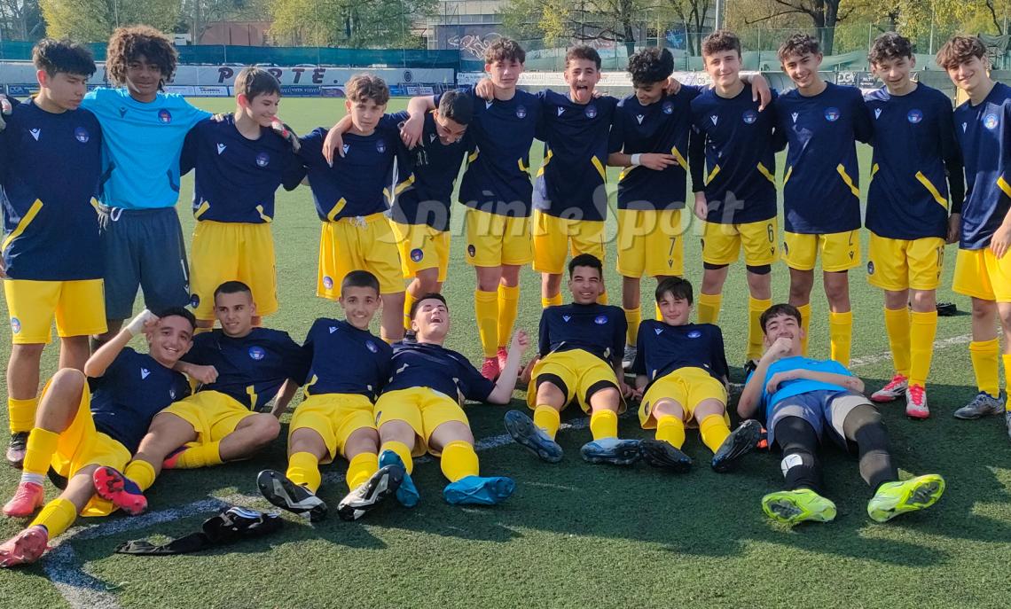 L'esultanza della Rappresentativa Under 14 Torino Città al Vanchiglia