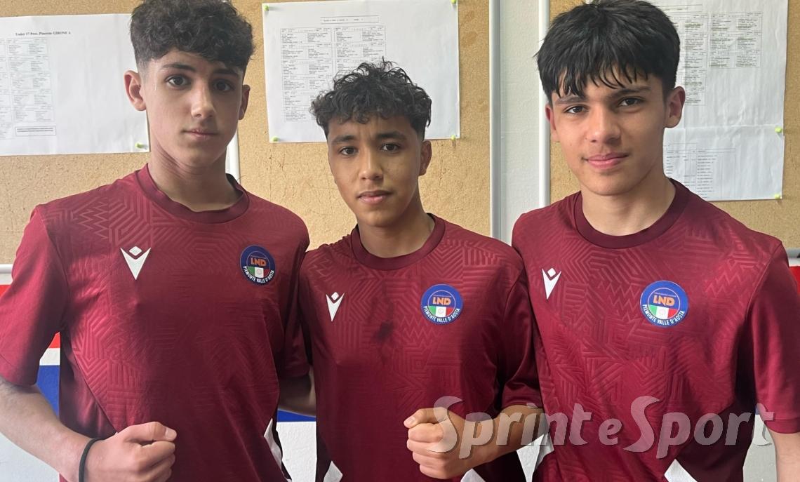 Under 14 Rappresentativa Pinerolo: Lorenzo Pirolo, Marwan Kerarmi, Francesco Rege Volp.