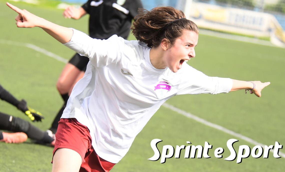 Under 19 Femminile, Accademia Torino-Bollengo 2-1: l'esultanza di Anna Costamagna per il gol che vale lo storico campionato (foto Cassarà)