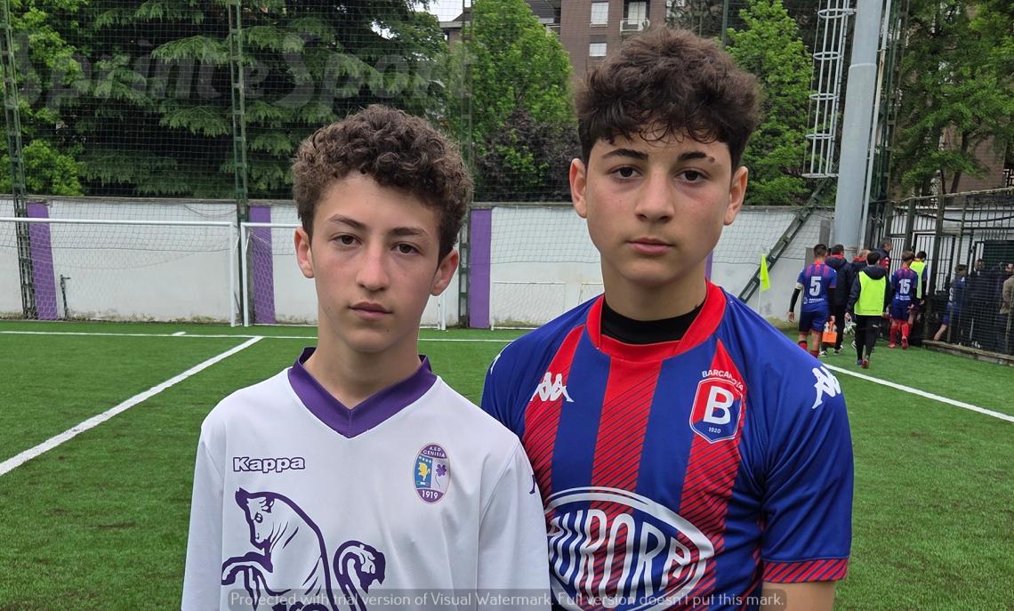 Semifinale Provinciale Under 15 gara d'andata Virtus Cenisia-Barcanova 1-1, i due marcatori Nicolò Dominello e Gabriele Napolitano