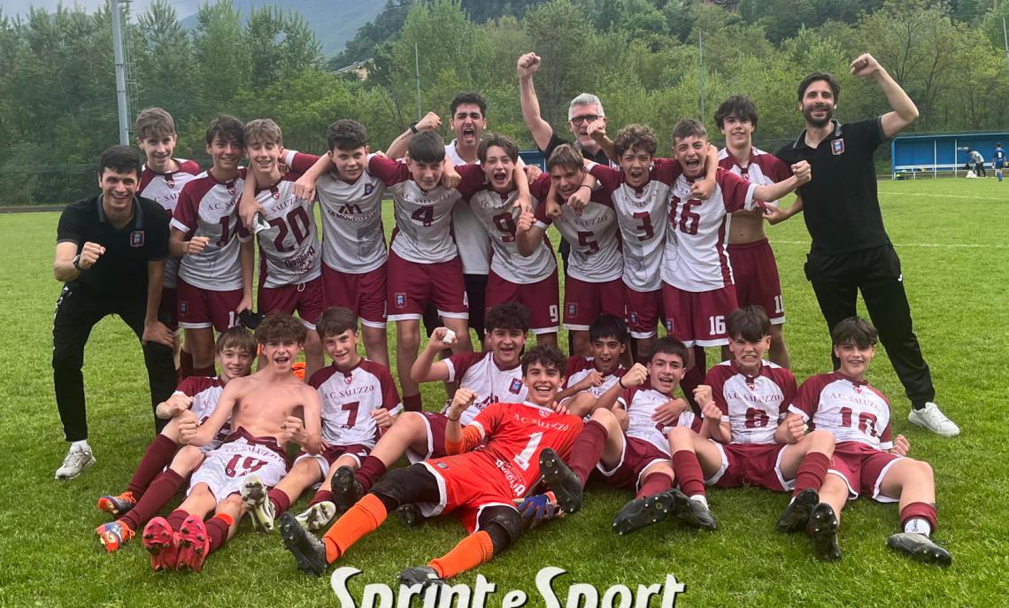 Under 14 Provinciali Pinerolo, Luserna-Saluzzo 0-2: La squadra in festa per la promozione ai Regionali