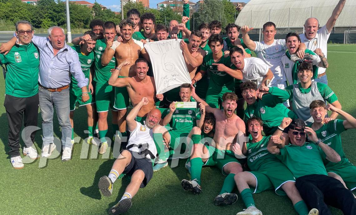 Playout Promozione Piemonte, Gassino - Castellazzo 0-1, I festeggiamenti dei ragazzi di Nobili che dedicano la salvezza a Capitan Cimino.