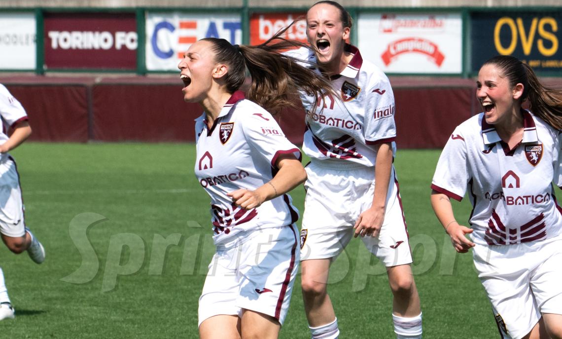 Coppa Italia Eccellenza Femminile, Torino-Chievp Verona 3-0: l'esultanza di Erika Nicolò (foto Bardella)