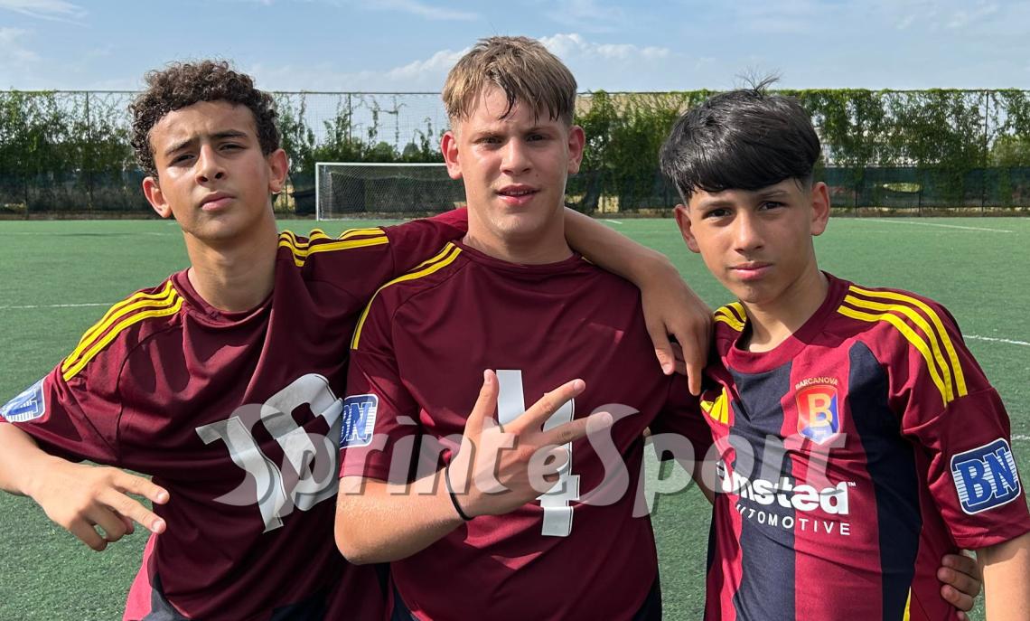 PLAYOFF UNDER 14 BARCANOVA-S.MAURIZIO • L'MVP Hamza Sadraoui, insieme a Leonardo Addario e al capitano Cristian Corda