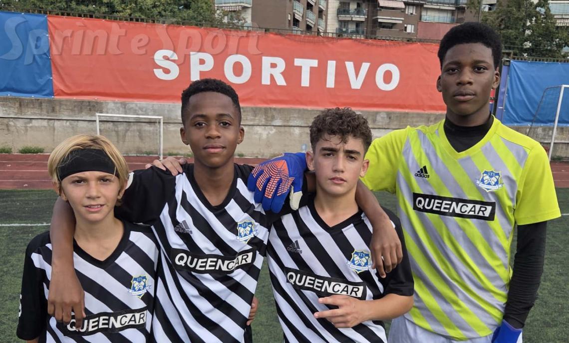Regionali Piemonte, Under 15 Girone C Pozzomaina-Spazio Talent 2-3, i migliori dello Spazio Talent: (Da sinistra) Emanuel Campanale, Ayo Prosper, Simone Solito e Ebenezer&nbsp;Odigie