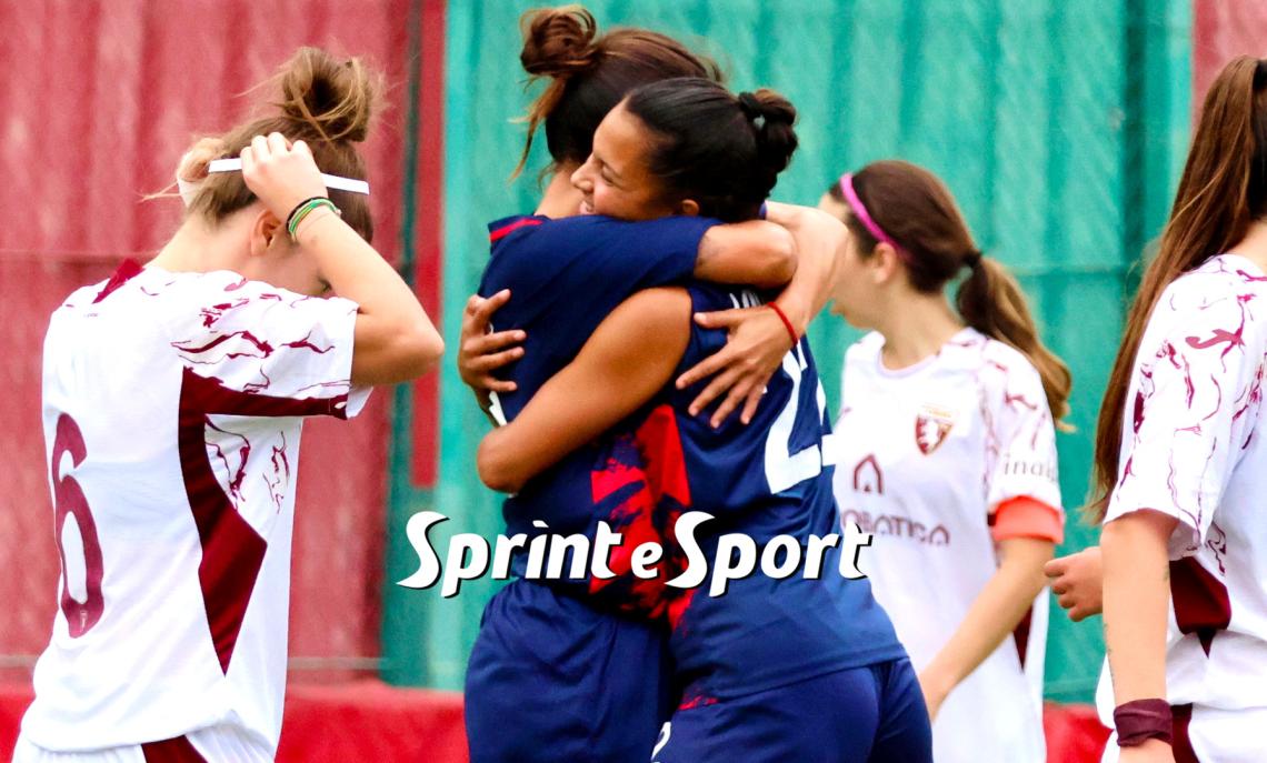 SERIE C FEMMINILE: Torino 0-3 Sassari Torres, l'esultanza di Raquel Loupattij Estrella dopo il 2-0 (foto Olivia Rigazzi)