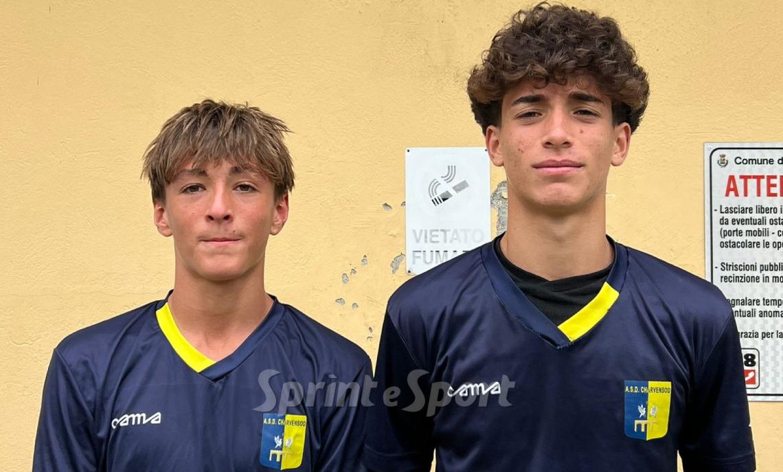 Under 17, Charvensod-Quincitava, i due bomber: da sinistra, Fosson e Napoli. 