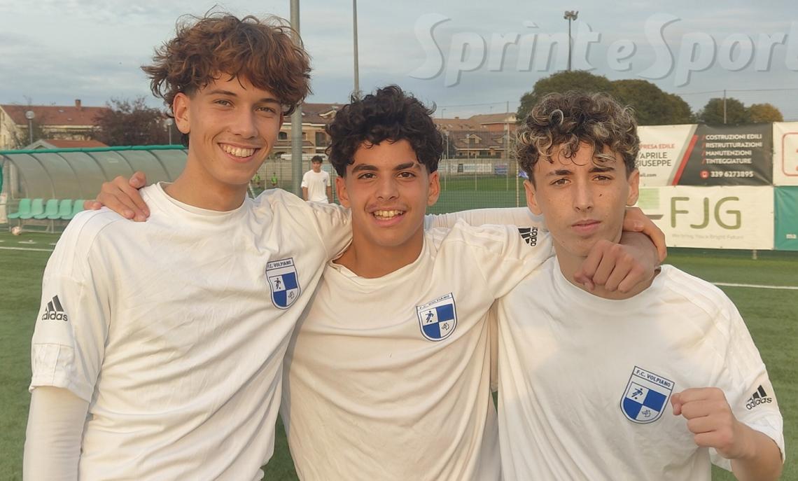 Under 16 &bull; Il tridente offensivo dell'FC Volpiano composto da Marco Blom, Cristian Ciccullo e Jos&eacute; Fantasia.