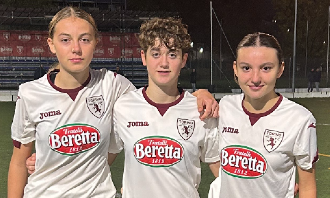 REGIONALI PIEMONTE UNDER 17 FEMMINILE: Torino - Elled&igrave; 11-0, in foto Alice Gionco, Lisa De Cristofaro e Elena Valentini