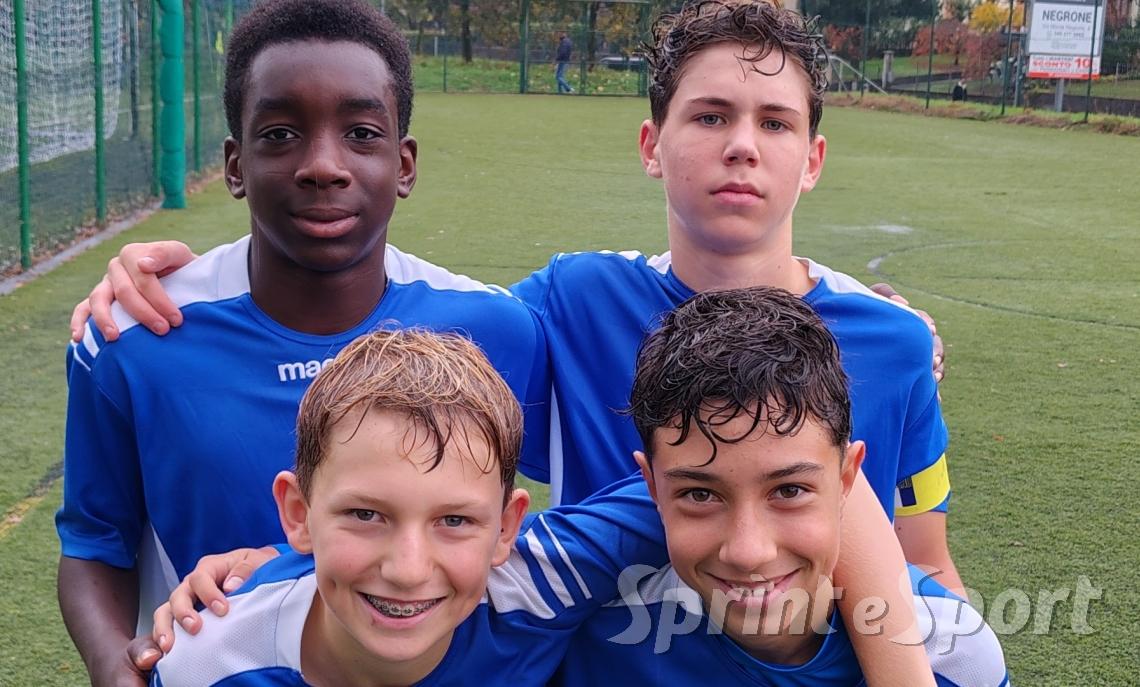 IN ALTO DA SX A DX: ASARE E BALDIS. IN BASSO: NICOLI E TUTTOLOMONDO, PONTE MAPELLO UNDER 14