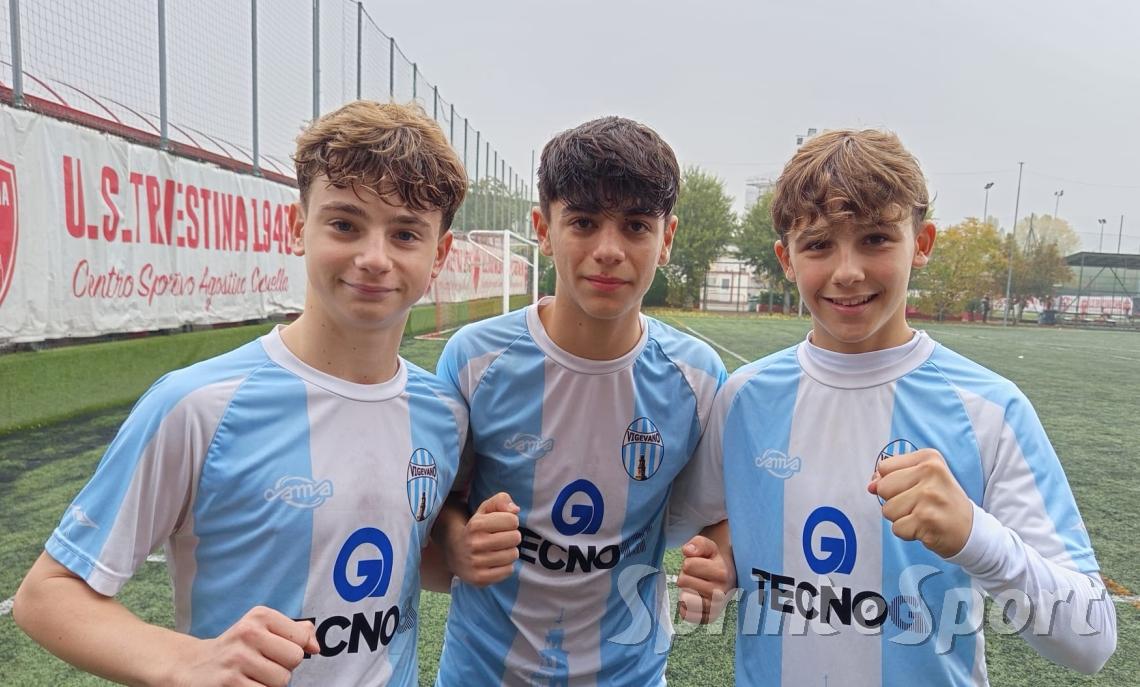 UNDER 15 VIGEVANO &bull; Tommaso Degennaro, Daniel Cacia e Filippo Resani 