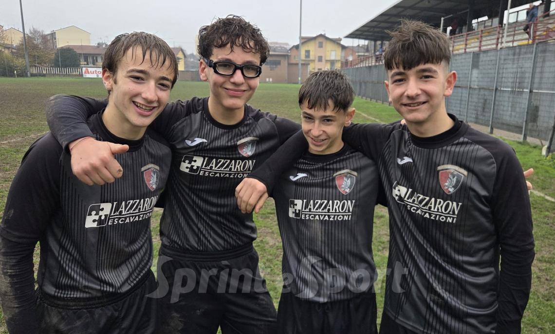 Regionali Piemonte Under 15 Girone B, Settimo-Aygreville 1-4, i migliori: i migliori (da sinistra) Filippo Tibone, Alessandro Marino, Gianni Fusinaz e Ergi Vata