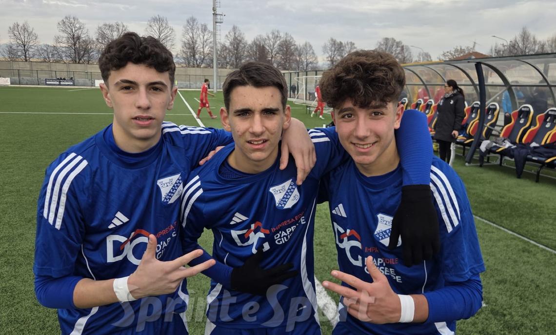 Regionali Piemonte Under 15 Girone B, Pro Eureka-Volpiano Pianese 1-3, i migliori della gara (da sinistra): Gabriele D'Aprile, Diego Cerbone e Riccardo Repole