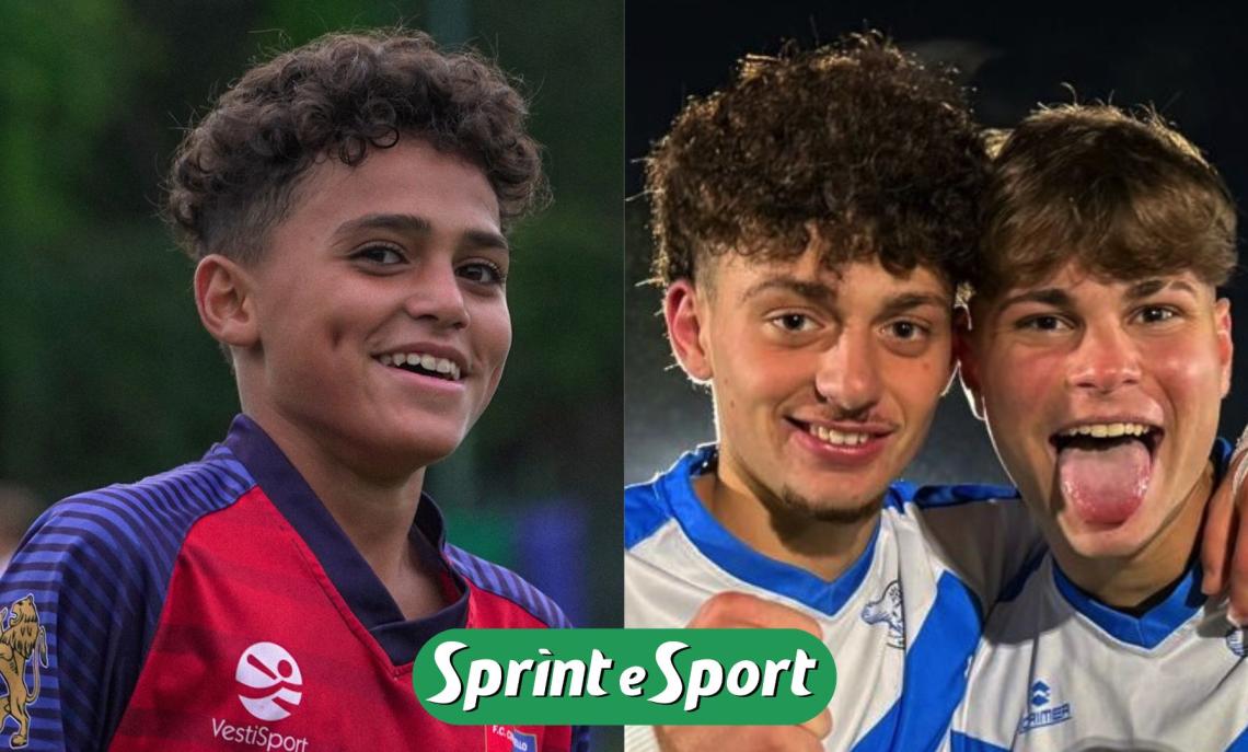 Yousef Abouelwafa (Cinisello Under 14), Lorenzo Riga e Gabriele Delle Cave (Vigor FC Under 19)