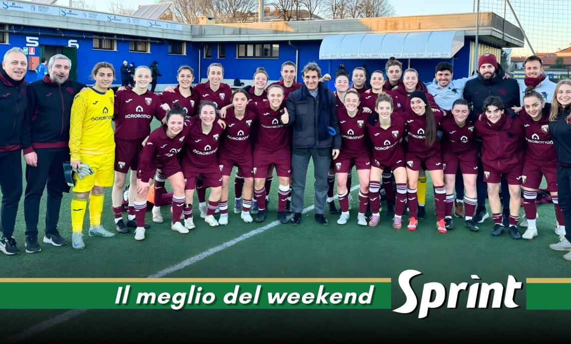 SERIE C FEMMINILE: Il presidente del Torino Urbano Cairo con la prima squadra femminile festeggia la vittoria a Sedriano (2-4)