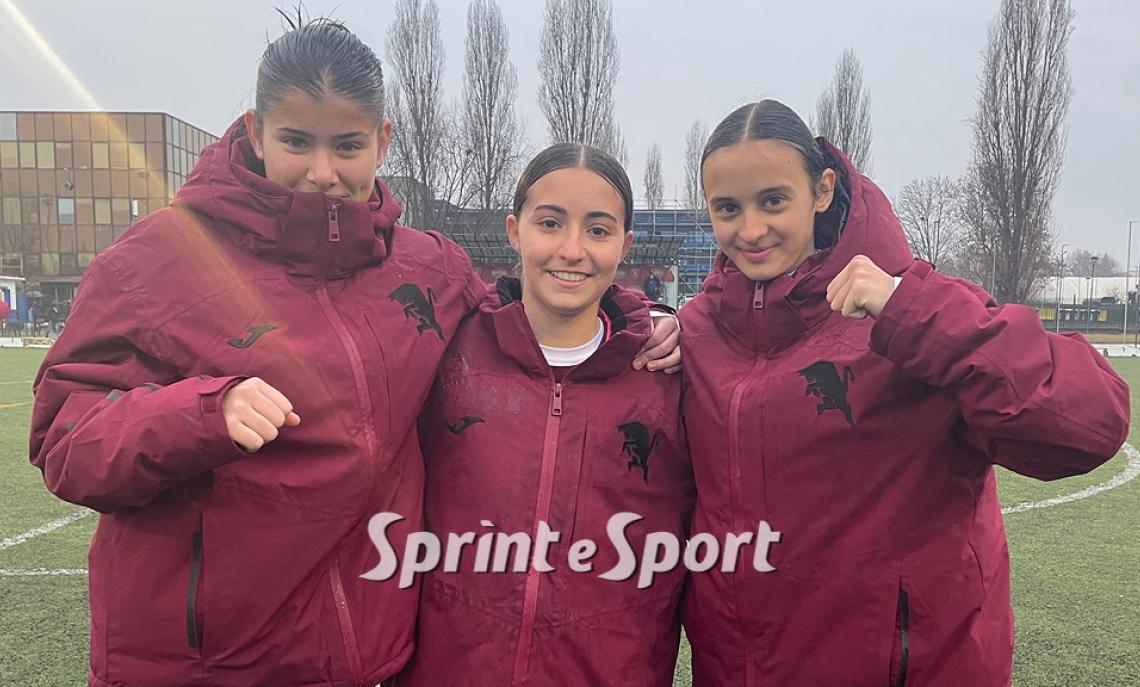 UNDER 15 FEMMINILE: Torino - Alba Bra 9-0, in foto Noa Callegaro, Arianna Rotundo e Greta Colomba