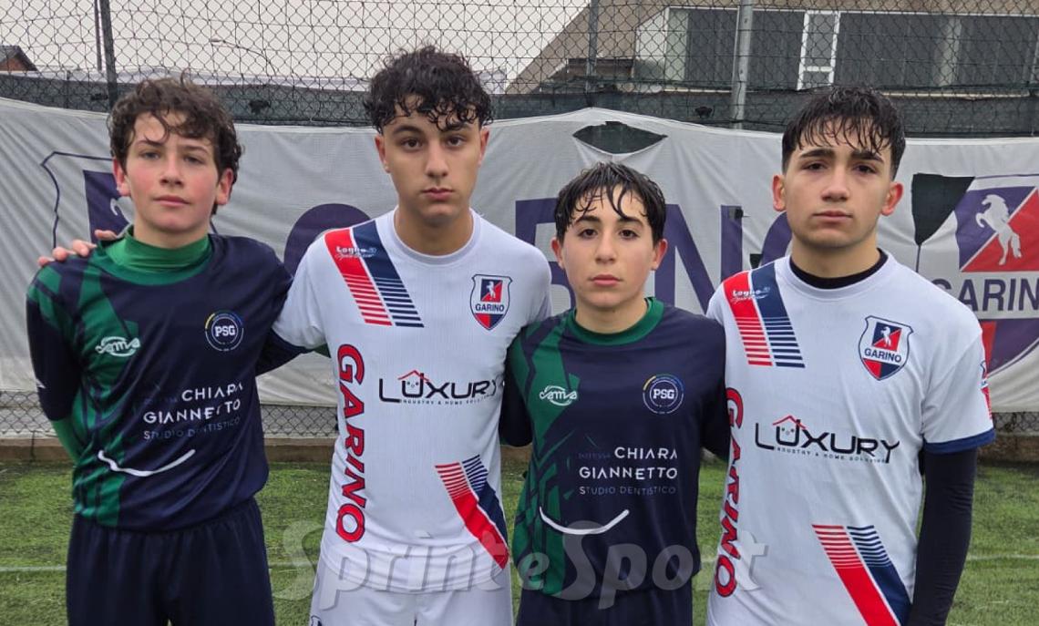 Regionali Piemonte Under 15 Girone E, Garino-PSG 2-2, i migliori: (da sinistra) Giacomo Pignocchino, Niccol&ograve; Caiazza, Riccardo Malfa e Jacopo Di Nardo 
