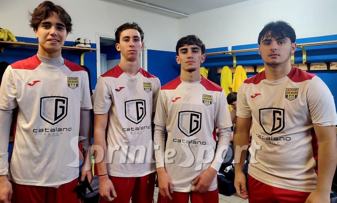 Pietro Peverati, Simone Gallizio, Gabriele Tedesco e Andrea Beltino: Under 18 Autovip San Mauro-Castellazzo 4-0