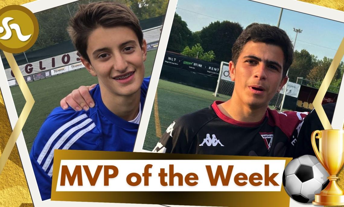 MVP DELLA SETTIMANA UNDER 15 &bull; In foto Umberto Croveri (Volpiano Pianese) e Manuel Giarratana (Vanchiglia)