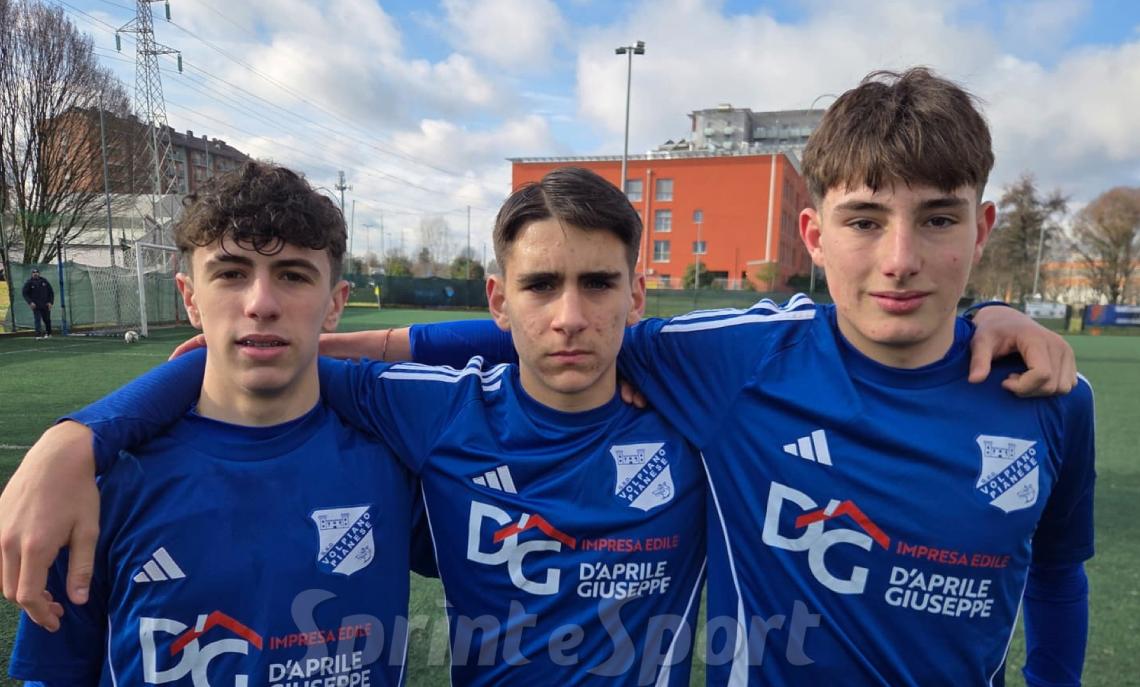 Regionali Piemonte Under 15 Girone B, Barcanova-Volpiano Pianese 1-4, i migliori: (da sinistra) Gabriele D'Aprile, Diego Cerbone e Alexis Turcotti