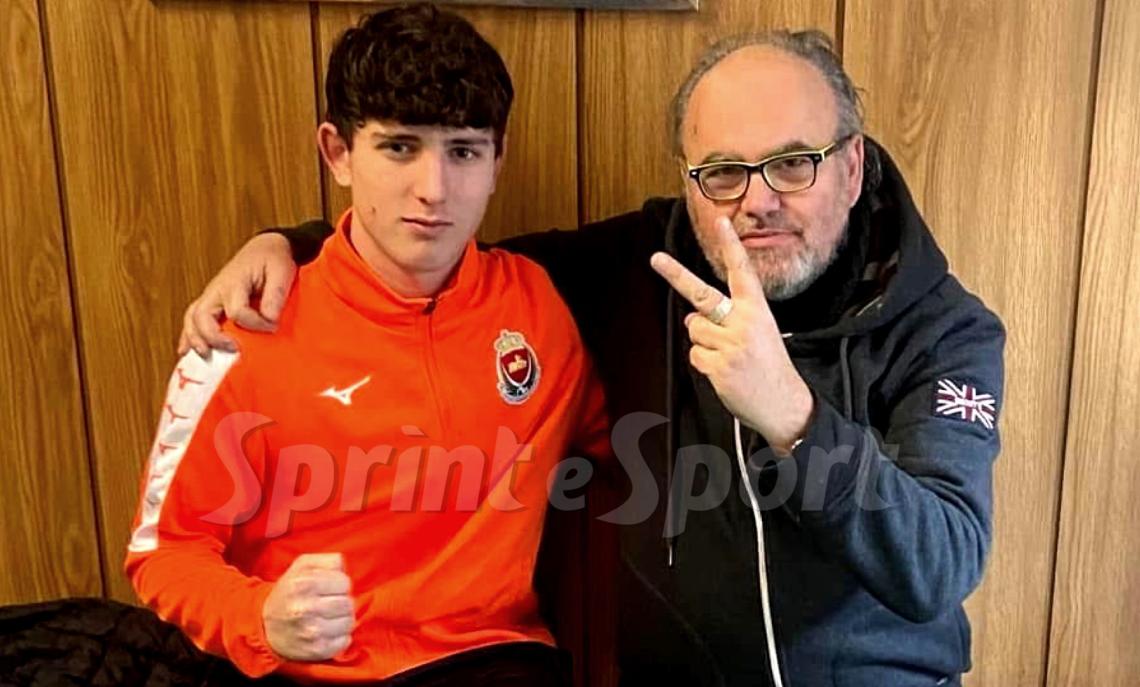 Marco Magrini con Alessio Ermanni, centrocampista del Venaria Under 17