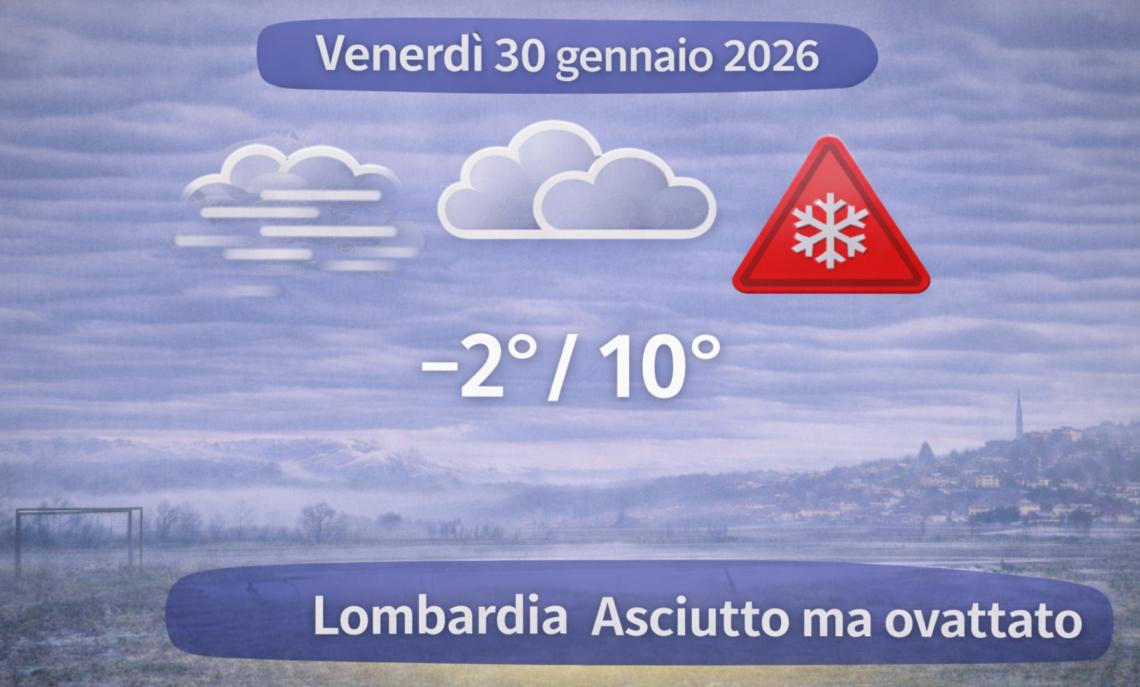Meteo Lombardia, 30 gennaio 2026: asciutto ma ovattato, oggi la vera sfida &egrave; la visibilit&agrave;