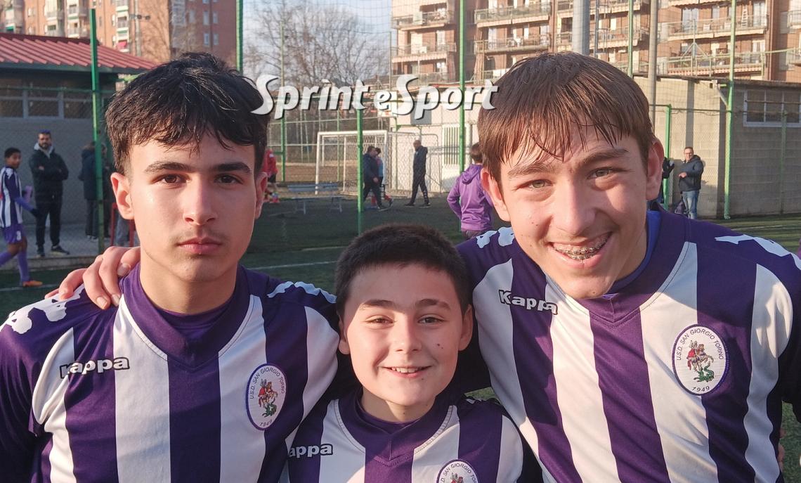 Under 14 Provinciali Torino San Giorgio-Sant'Ignazio 3-0: i protagonisti dello scontro diretto Nicol&ograve; Amato, Alessio Morello e Giulio Traversa