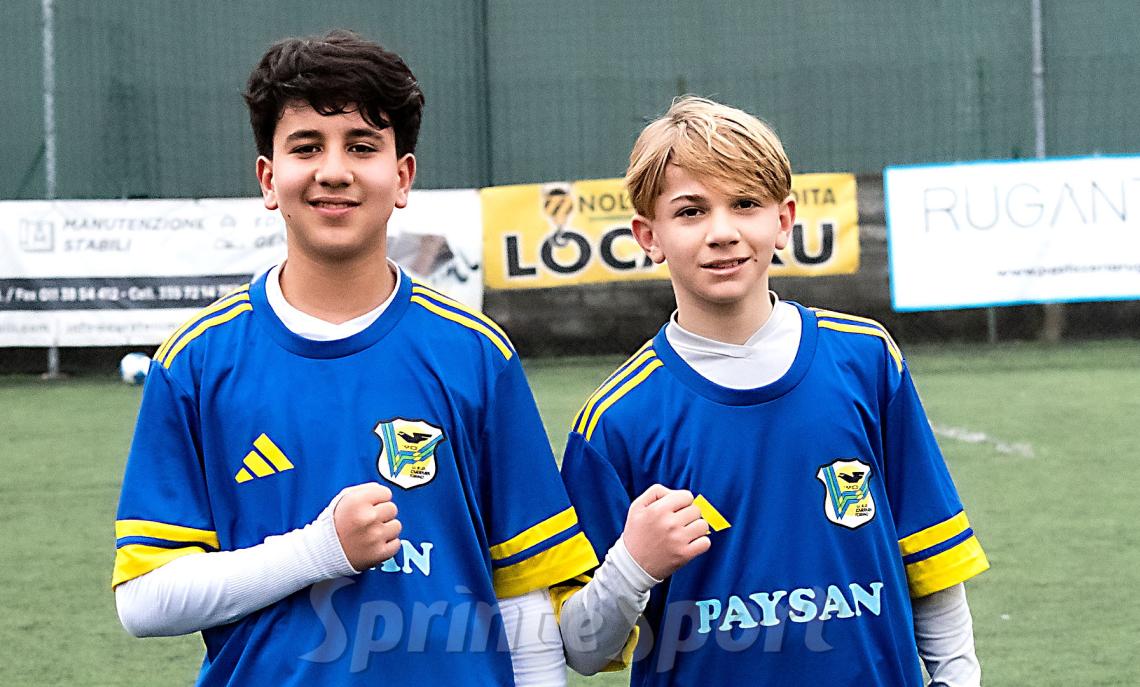Regionali Piemonte Under 15, Carrara-Cenisia 3-2, i protagonisti della vittoria: i migliori (da sinistra) Rayan Tazoukanit e Emanuel Campanale  