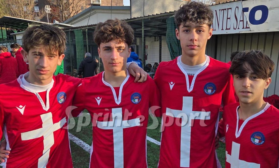 Rappresentativa Piemonte Under 15; Rapp Piemonte-VDA-Chisola 3-2; i migliori della gara: (da sinistra) Rocco Ricci, Thomas Favazzo; Simone Scalerandi e Michael Trovato