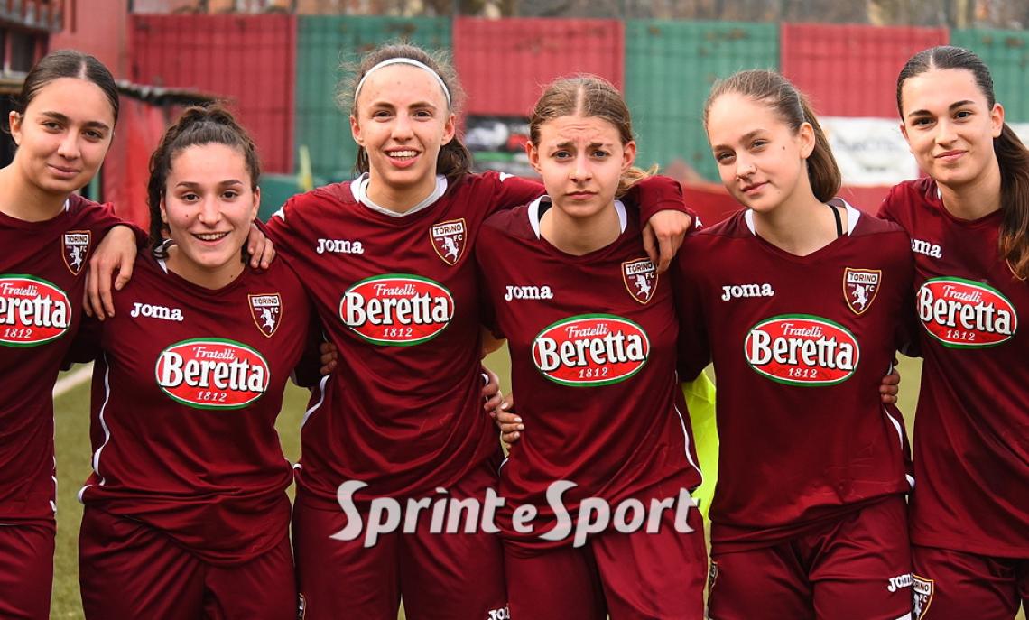 UNDER 19 FEMMINILE: Cit Turin - Torino 0-6, l'esultanza delle torelle a fine partita