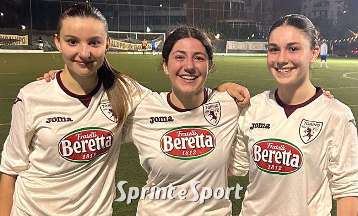 UNDER 15 FEMMINILE: Torino - Venaria 5-2, in foto Elena Valentini, Marta Tamburella e Martina Romano