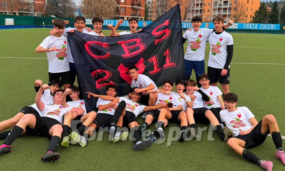 Regionali Piemonte Under 15 Girone E Chieri-Cbs 2-3 &bull; I rossoneri festeggiano la vittoria del campionato