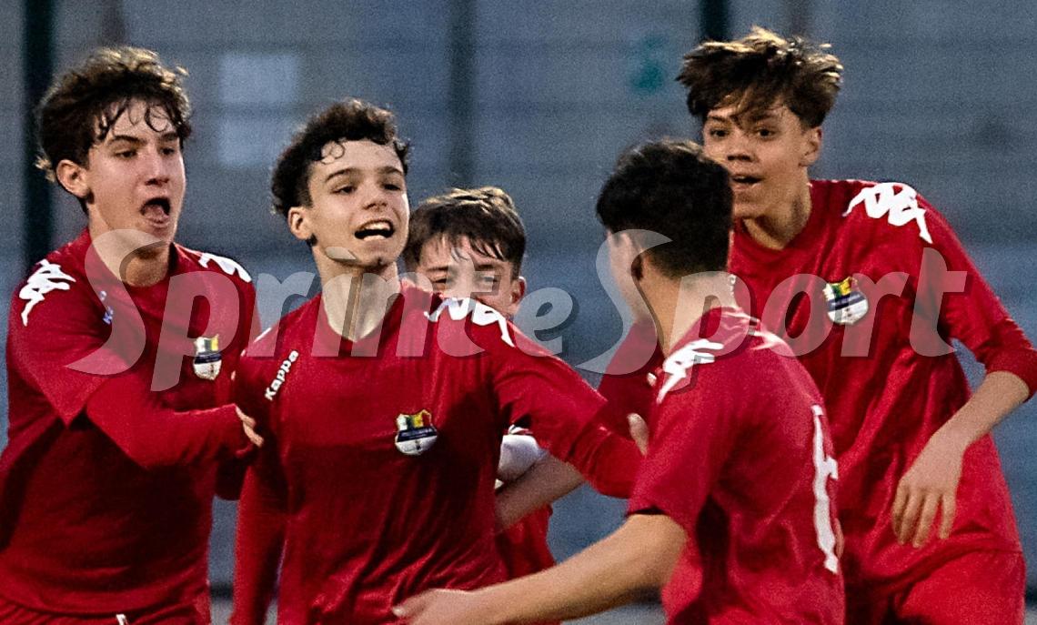 Regionali Piemonte Under 14 Pro Eureka-Suno &bull; L'esultanza per il gol della Pro Eureka