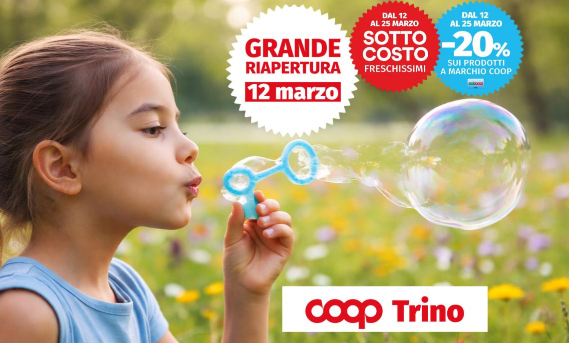 IL SUPERMERCATO COOP DI TRINO RIPARTE DOPO LA RISTRUTTURAZIONE