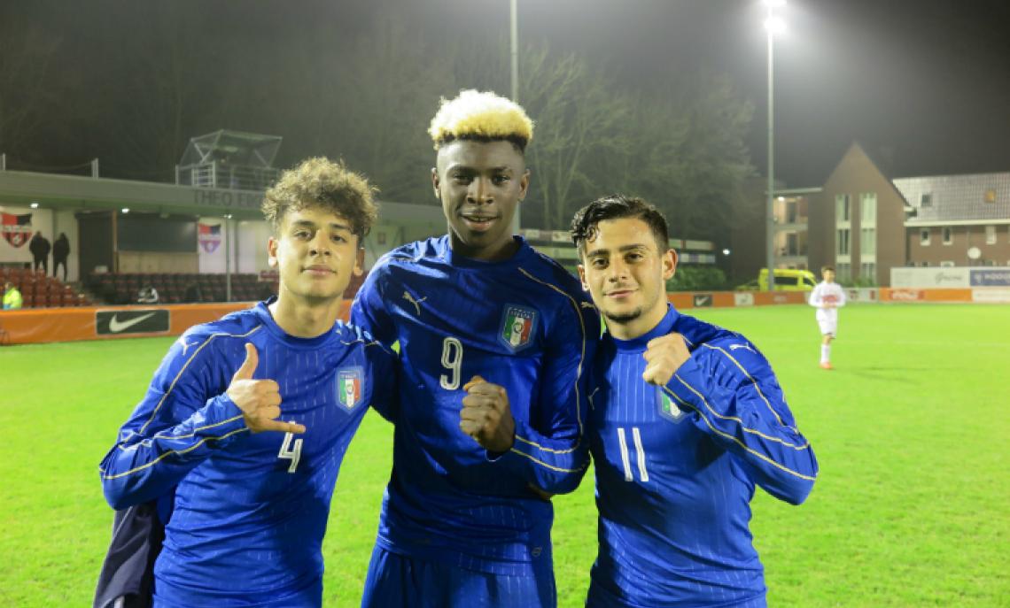 Rizzo Pinna, Kean e Merola (Italia Under 17)