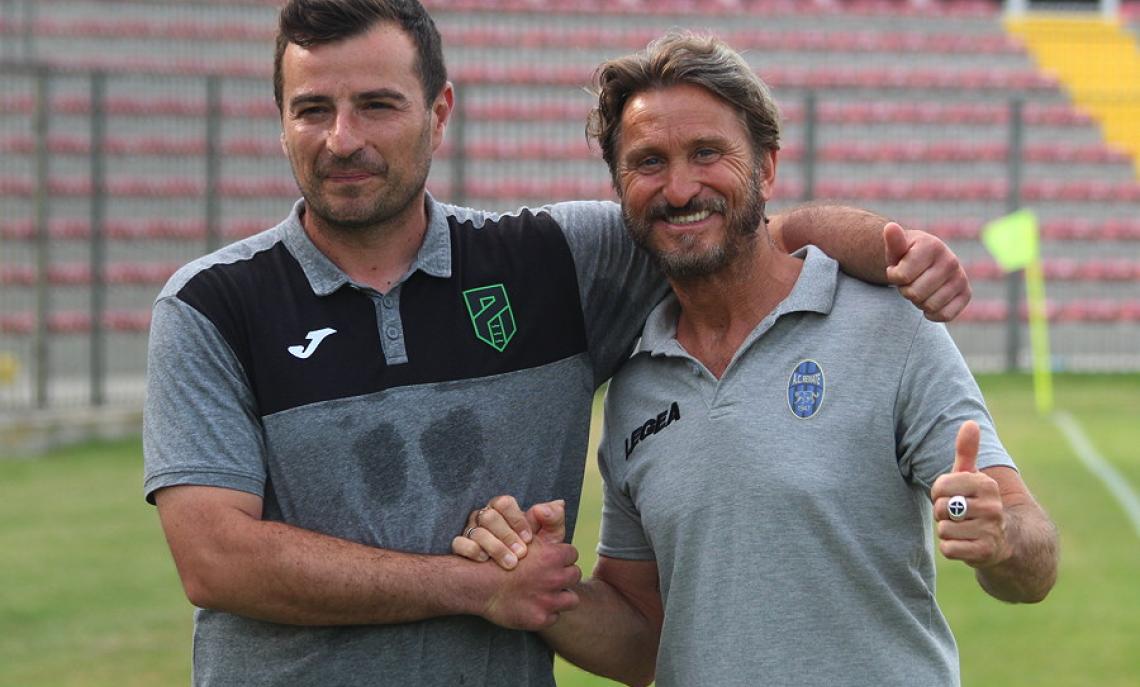 Pordenone-Renate: Gianluigi Pillin e Giancarlo Robbiati prima della finale Scudetto Under 17 Serie C