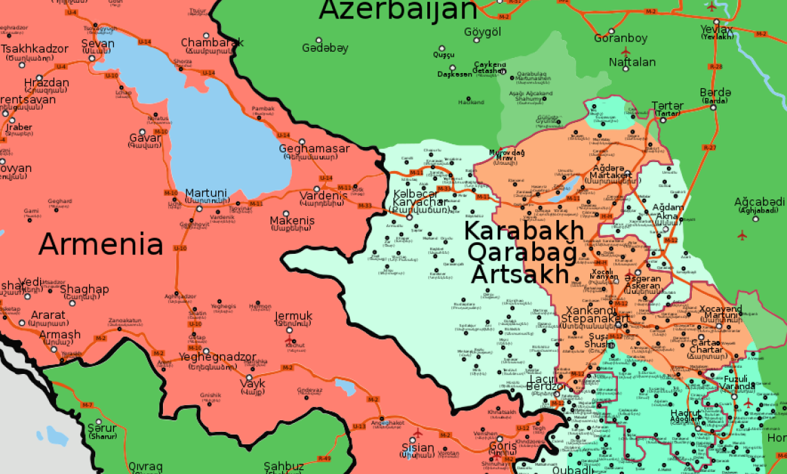 La regione del Nagorno Karabakt nel Caucaso