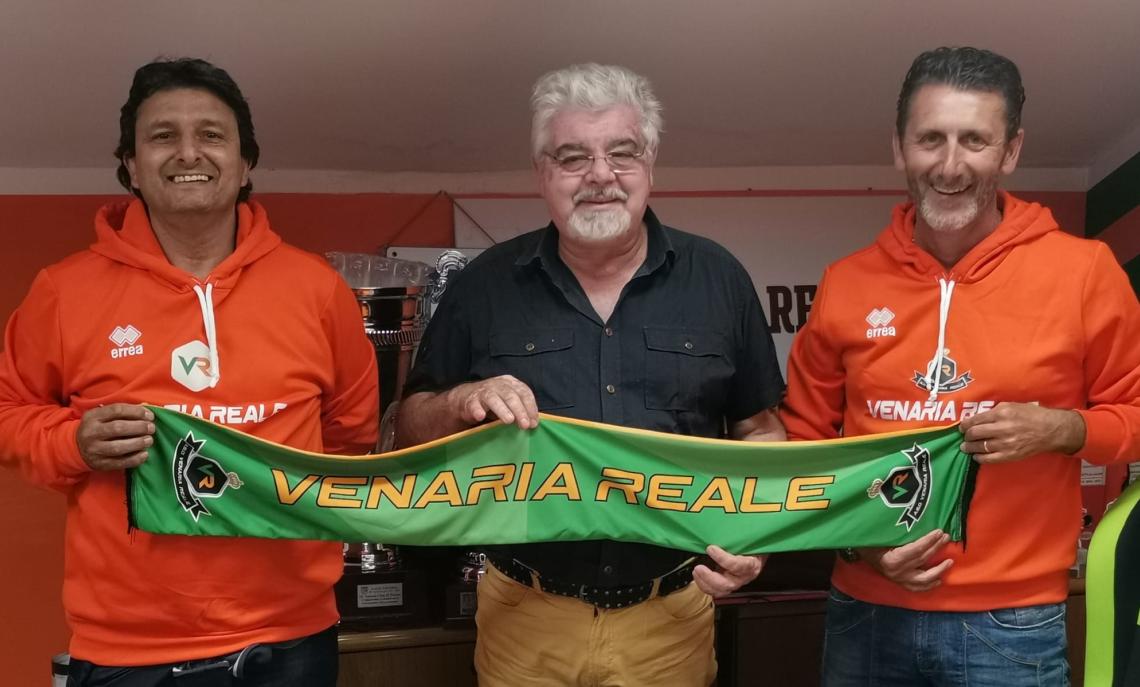 Giovanni Ragno con il presidente del Venaria Esta e il nuovo DG Roberto Virardi