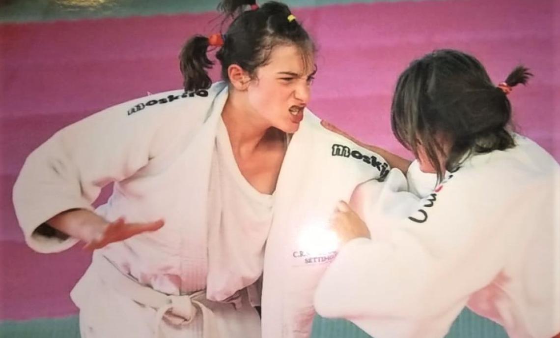 Greta Venticinque durante un incontro di Judo